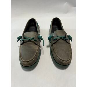 Sperry Top Sider Non-Marking Grey and Teal Boat Shoes M8
